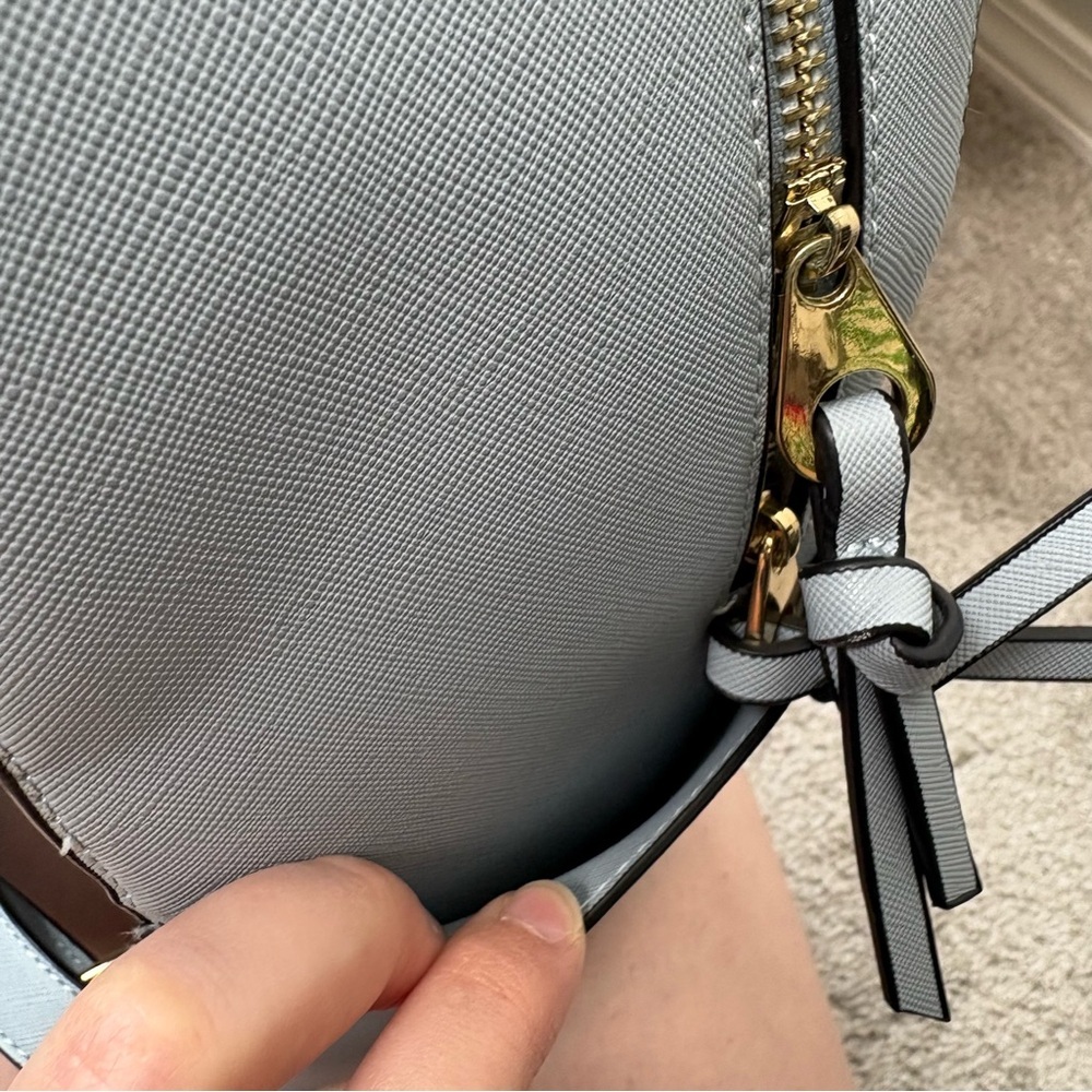 CALPAK Kaya Faux Leather Light Blue Backpack - Picture 8 of 13